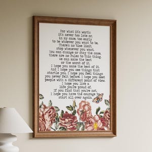 F Scott Fitzgerald Quote Print: For What It's Worth