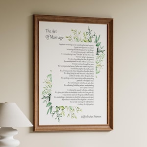 The Art Of Marriage Love Poem by Wilferd Arlan Peterson Wedding Poem