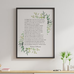 Marianne Williamson Poem Print: Botanical Framed Wall Art
