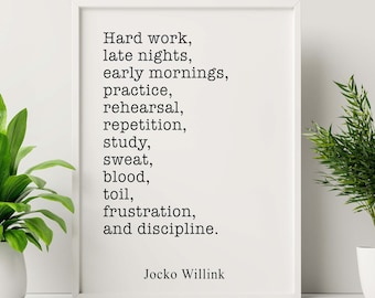Jocko Willink Quote Print: Discipline Equals Freedom - Motivational Wall Art