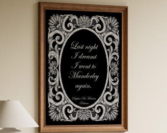 Rebecca - Daphne du Maurier Quote Print: Gothic Literary Wall Art