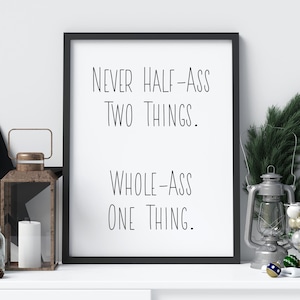 Ron Swanson Quote Print: Parks and Rec Poster, Framed & Unframed