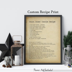 Custom Recipe Print Personalized recipe Custom Kitchen print - Personalized Gift - Unframed print