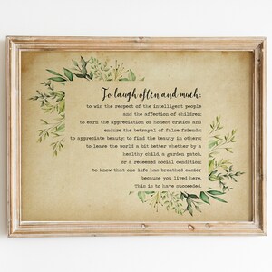 To Laugh Often and Much Ralph Waldo Emerson Success Quote Print image 7