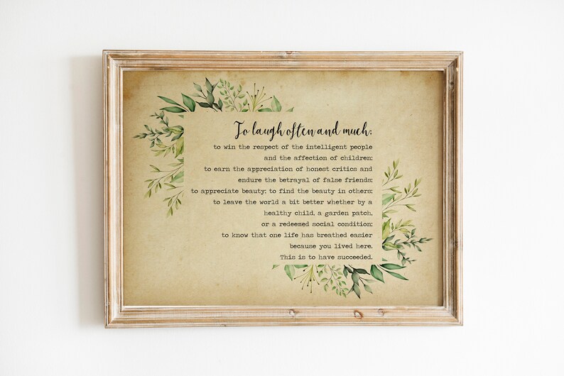 To Laugh Often and Much Ralph Waldo Emerson Success Quote Print image 7