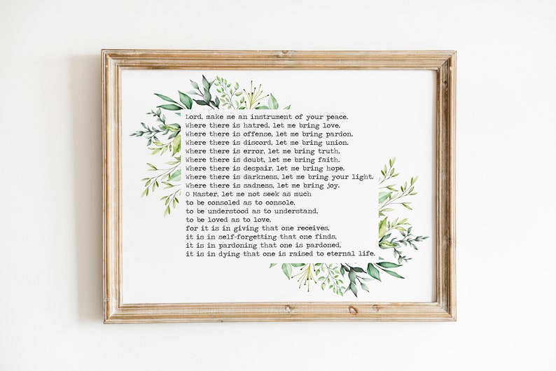 Gebed voor vrede Gebed van Sint Franciscus Heer maak me - Etsy België