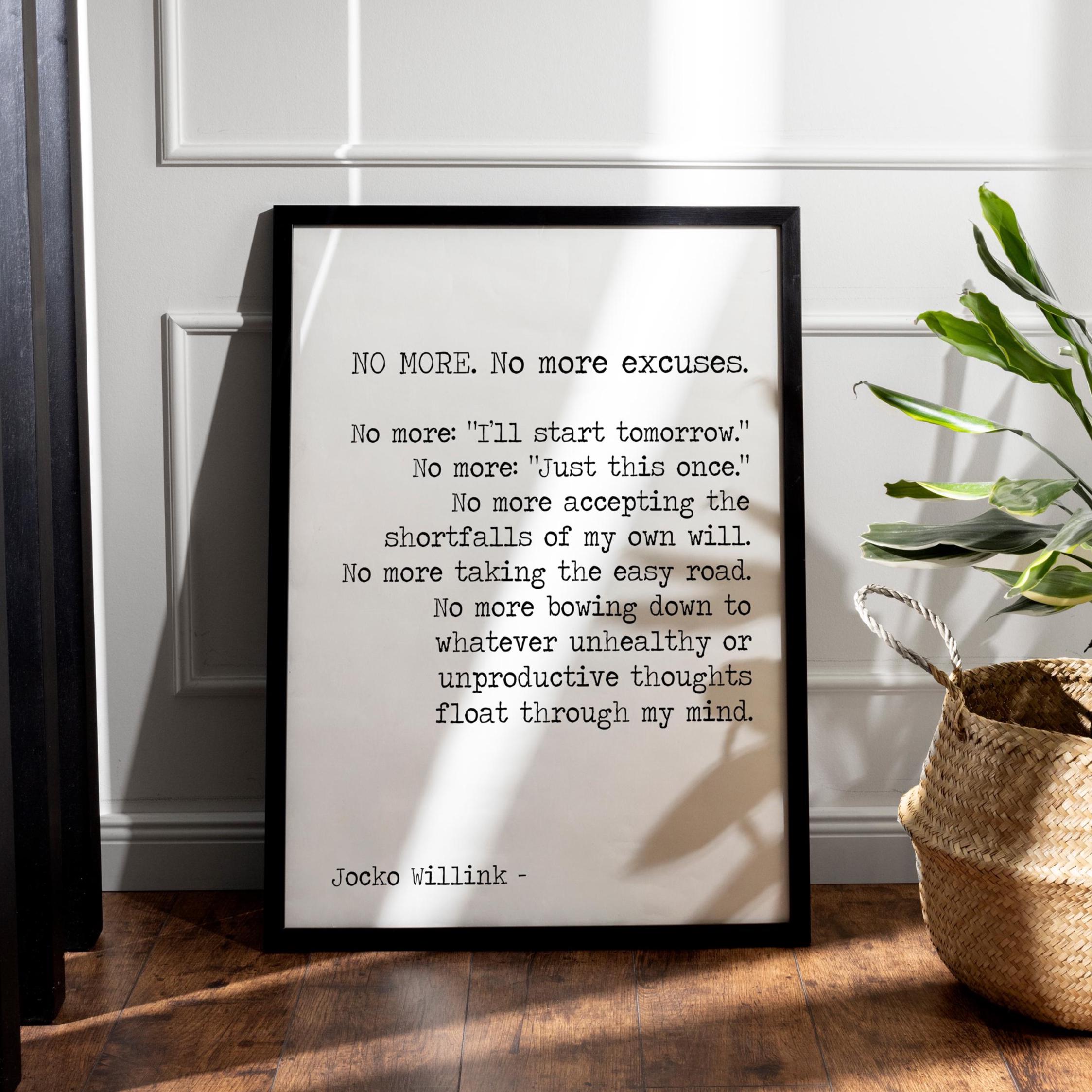 Jocko Willink Print No More Excuses - Discipline Equals Freedom Book Framed  \u0026 Unframed Options - Etsy Israel, image size:2247x2247