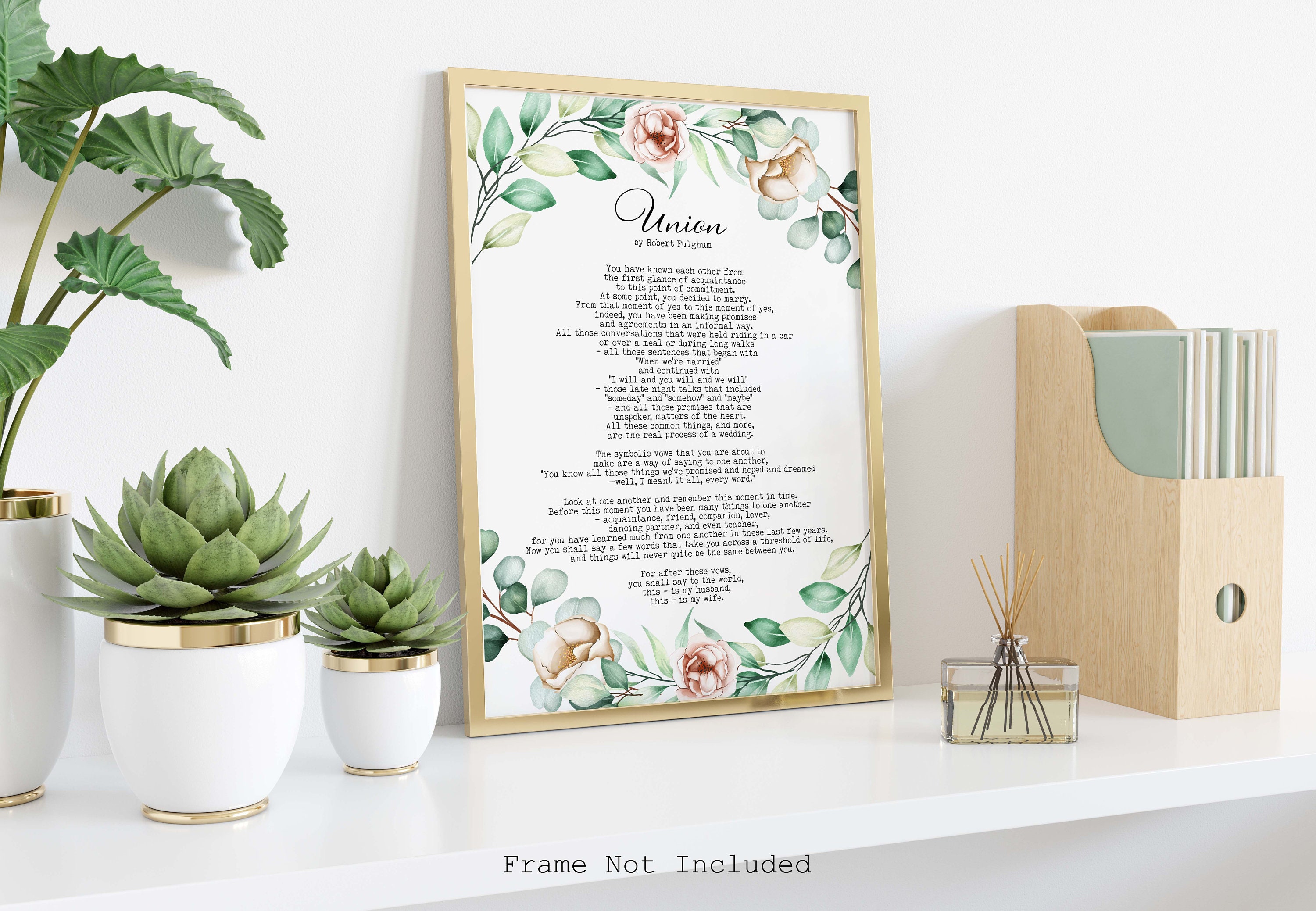 Union by Robert Fulghum Wedding Poem Wall Art - Full Poem - Framed ...
