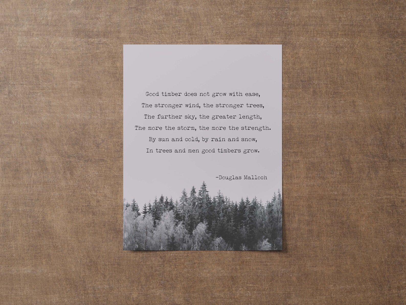 Good Timber Poem by Douglas Malloch Framed & Unframed Options Etsy