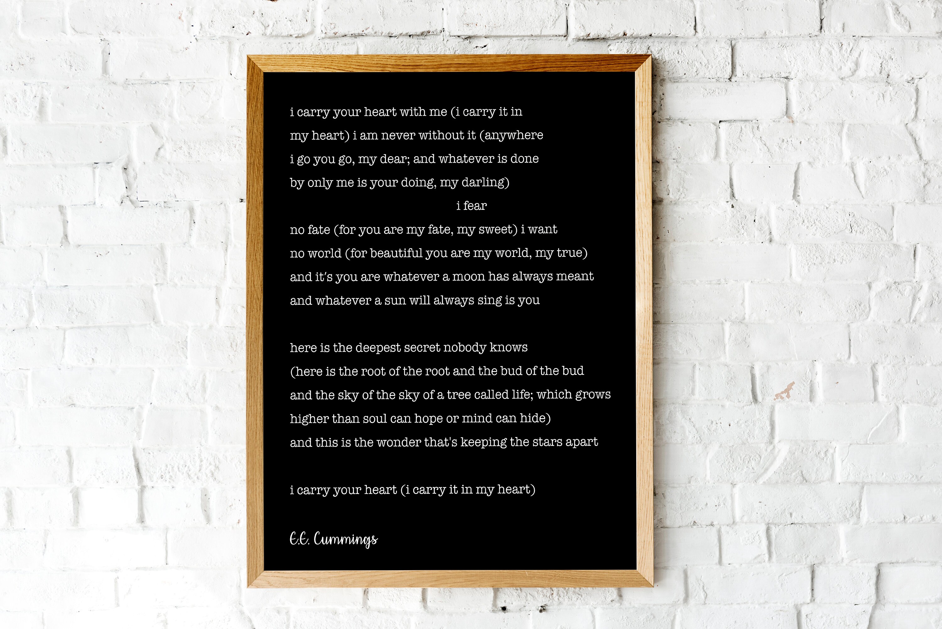 E.E. Cummings Gedicht Ich trage dein Herz ich trage es in Etsy