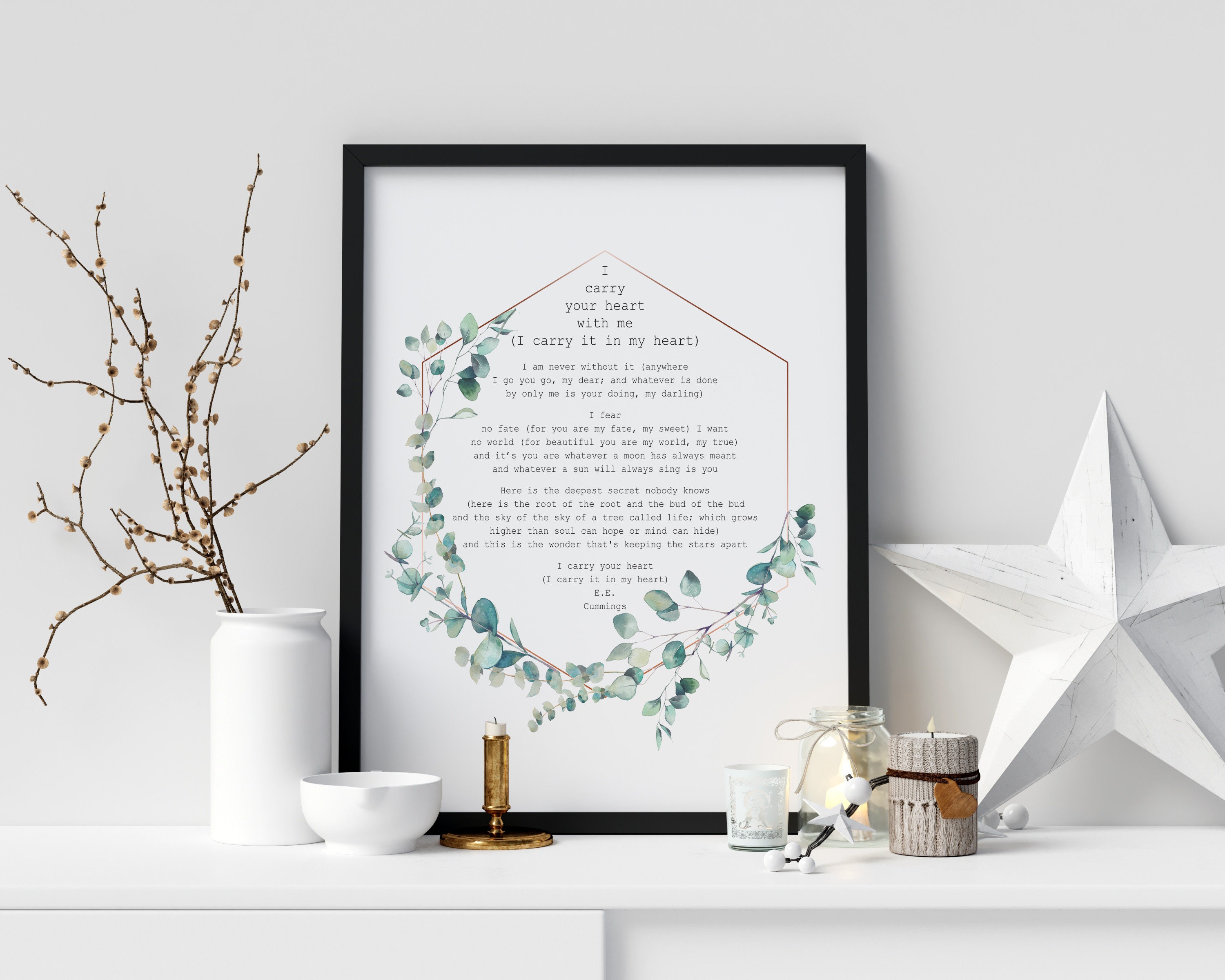 E.E. Cummings Gedicht Ich trage dein Herz ich trage es in Etsy.de