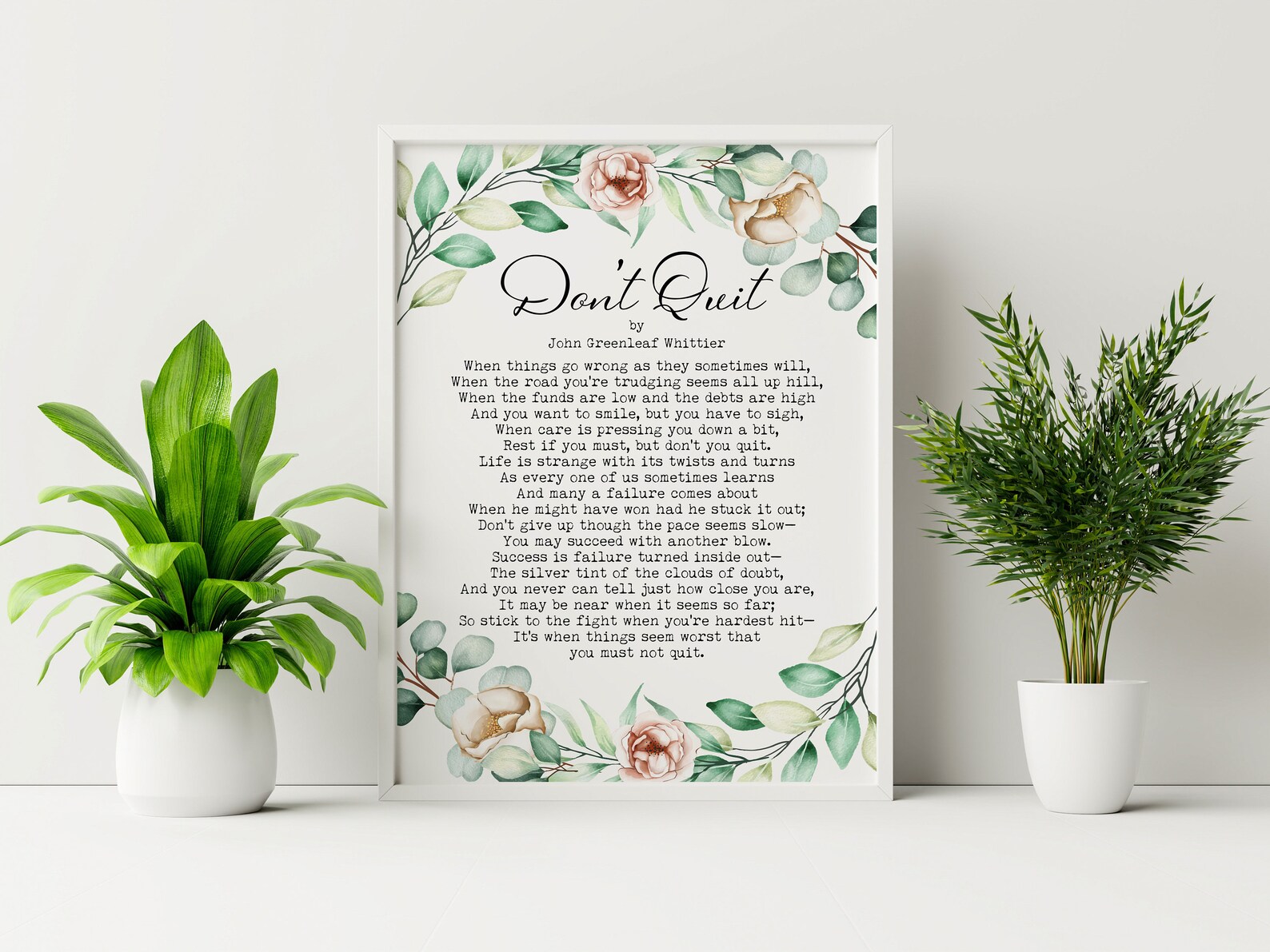Don't Quit John Greenleaf Whittier Poem Inspirational Etsy Australia