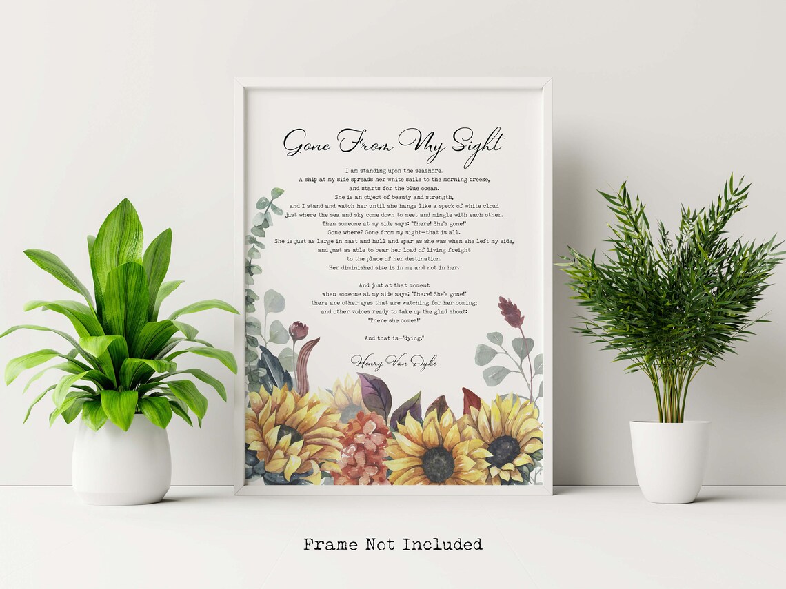 Gone From My Sight Henry Van Dyke Poem Funeral Poetry - Etsy Australia
