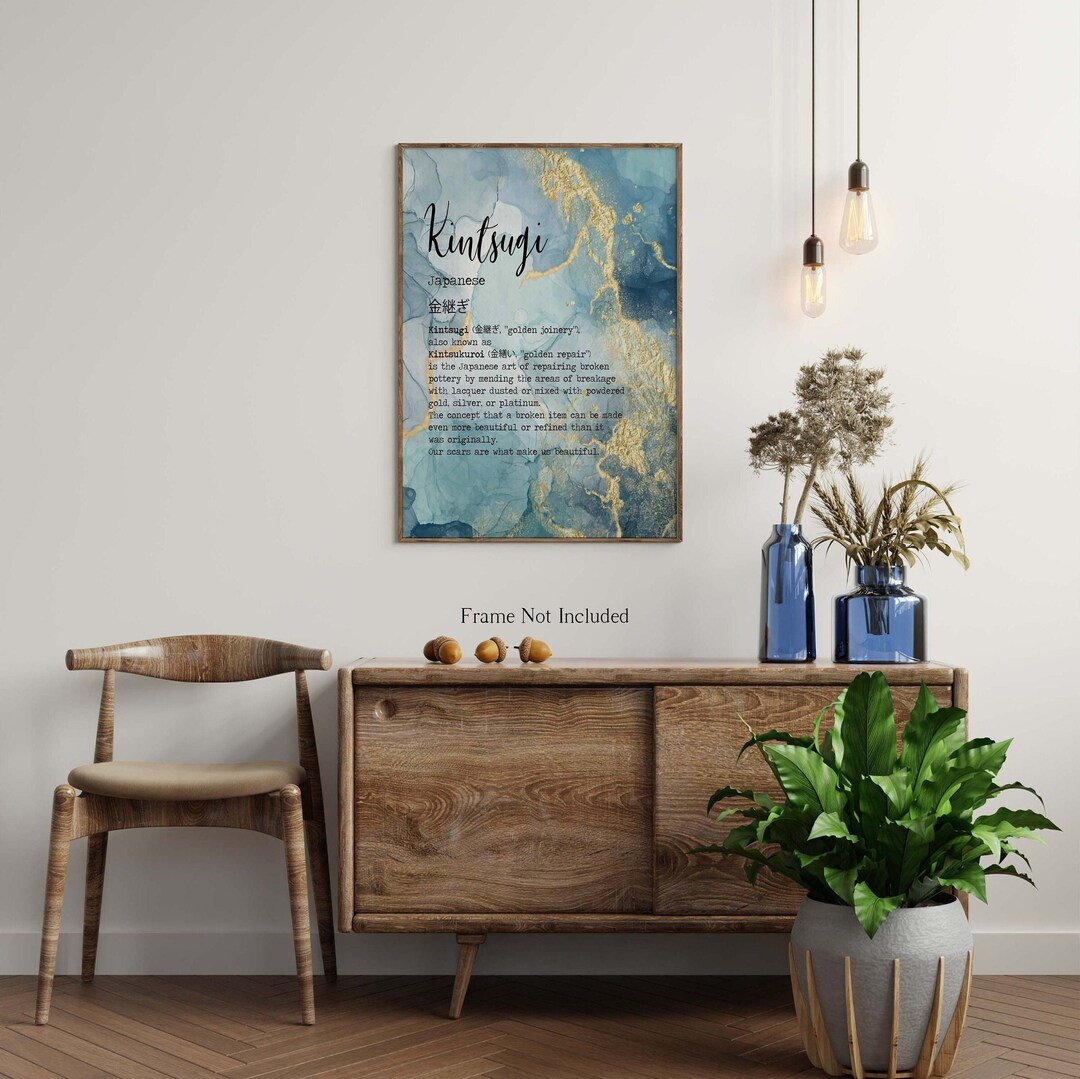 Kintsugi Meaning Print Kintsukuroi Definition Poster Japanese Definition Print Meaning Wall Art
