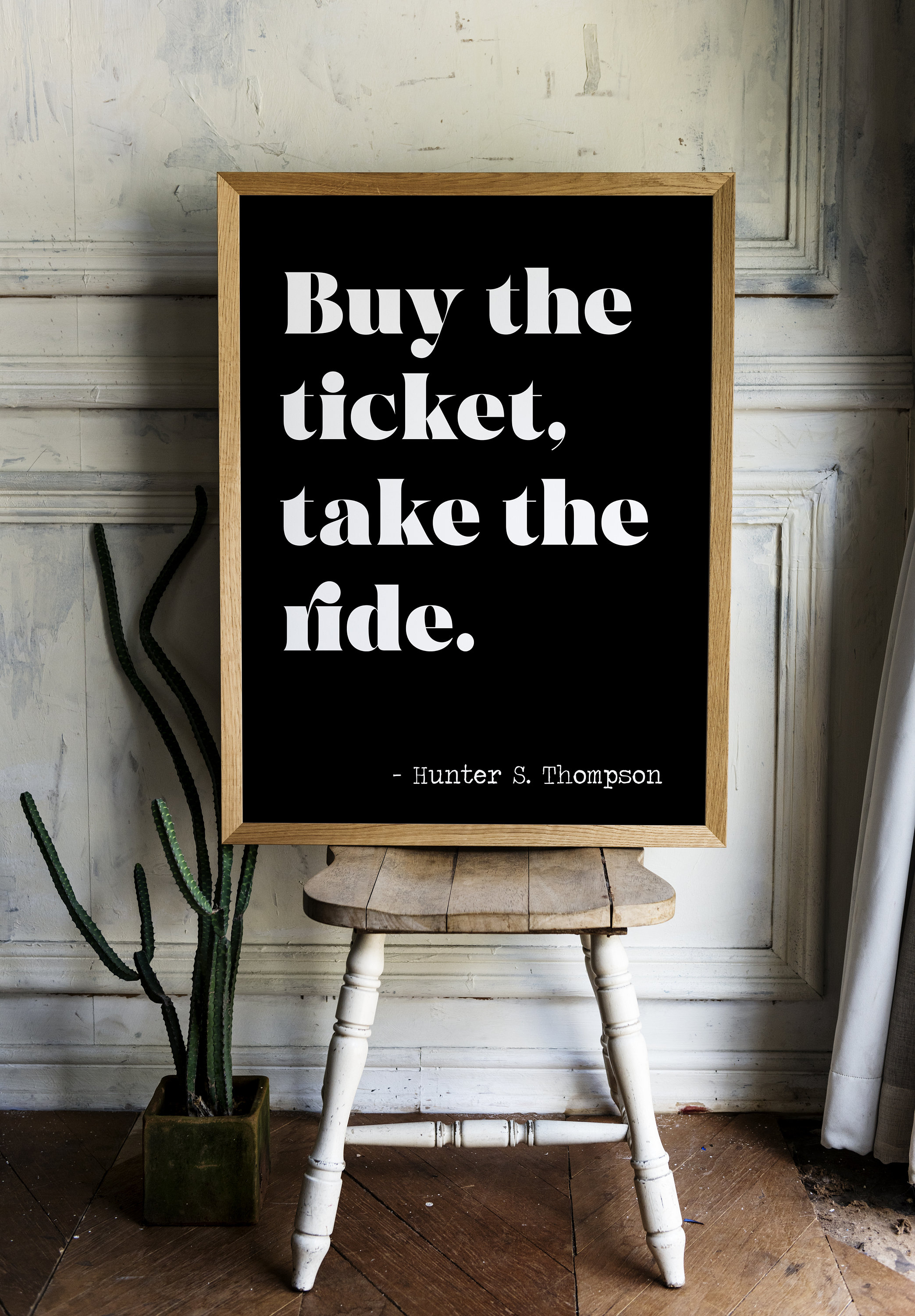 Hunter S Thompson Buy the ticket take the ride literary Etsy