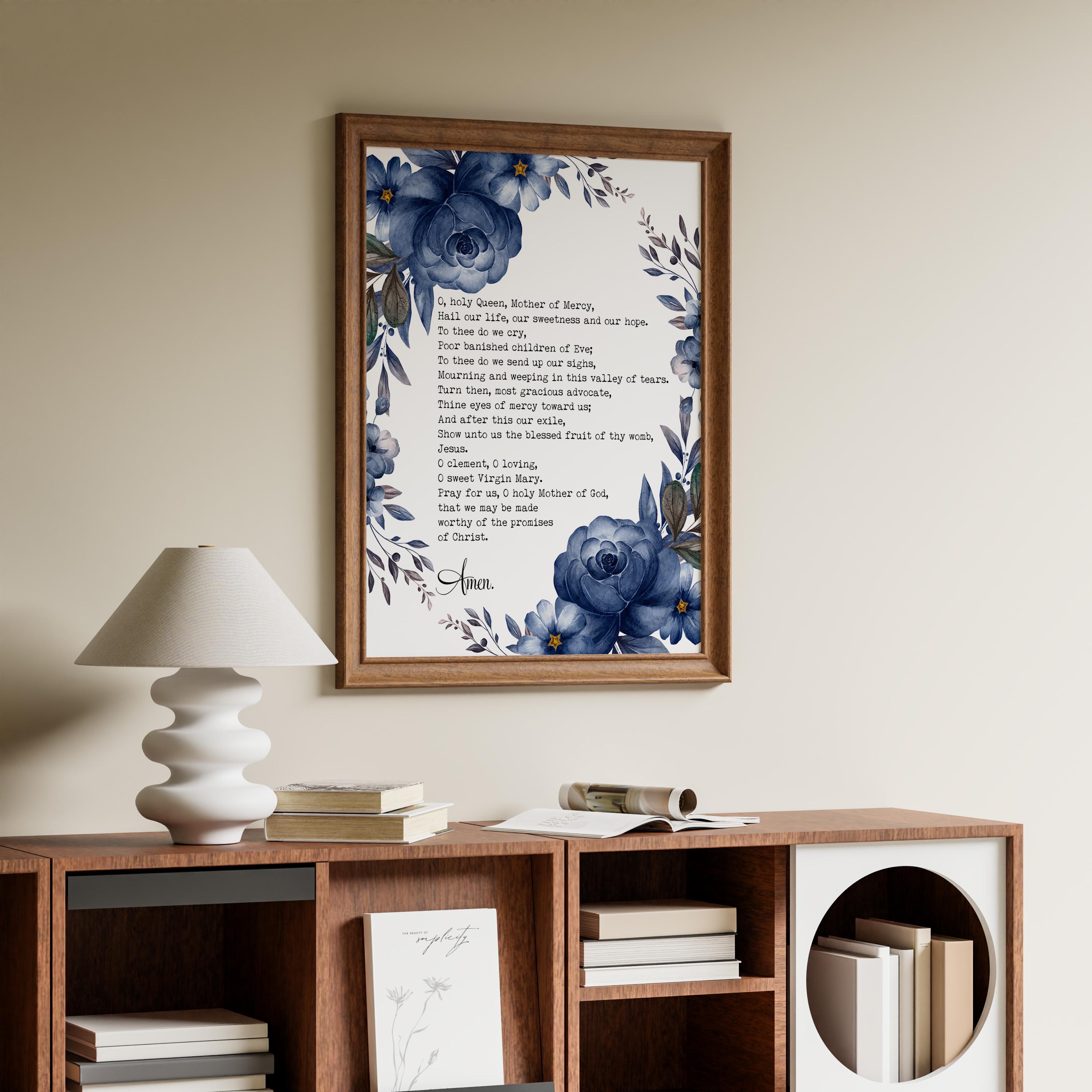 Salve Regina Prayer Print: Catholic Art, English or Latin - Etsy