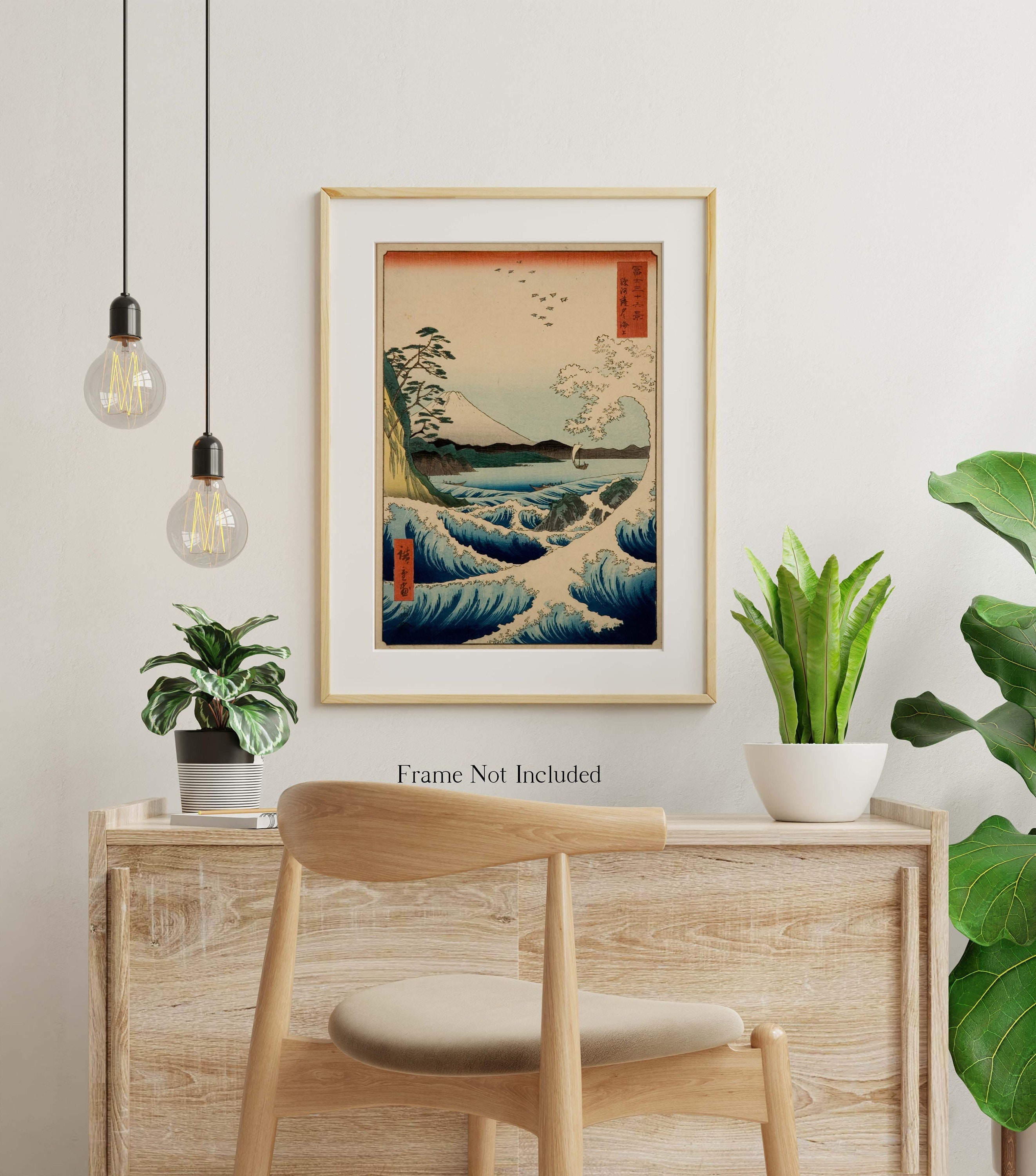 Art Mural Japonais - Utagawa Hiroshige Print La Mer à Satta
