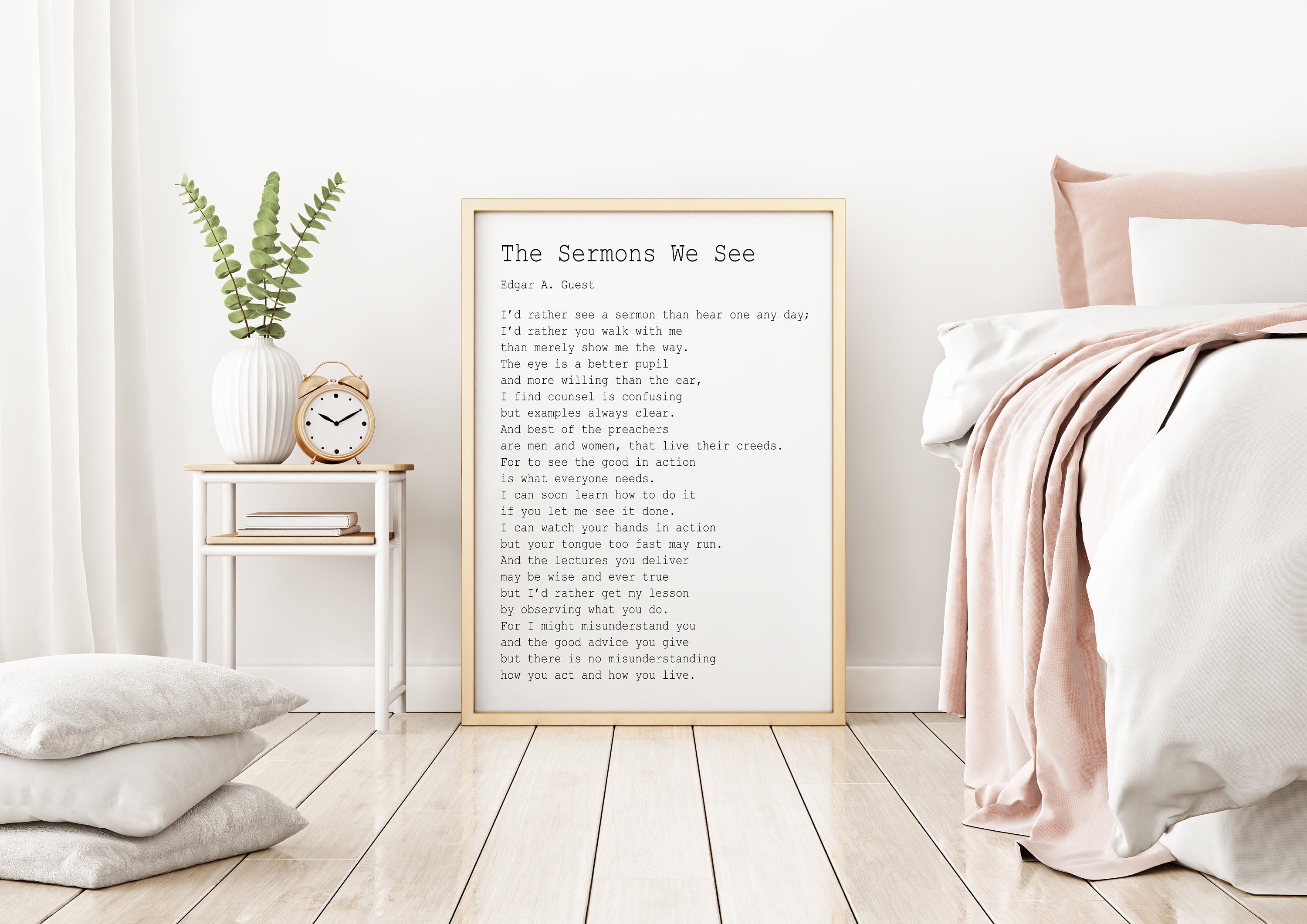 Edgar Guest Poem the Sermons We See Poem Art Print