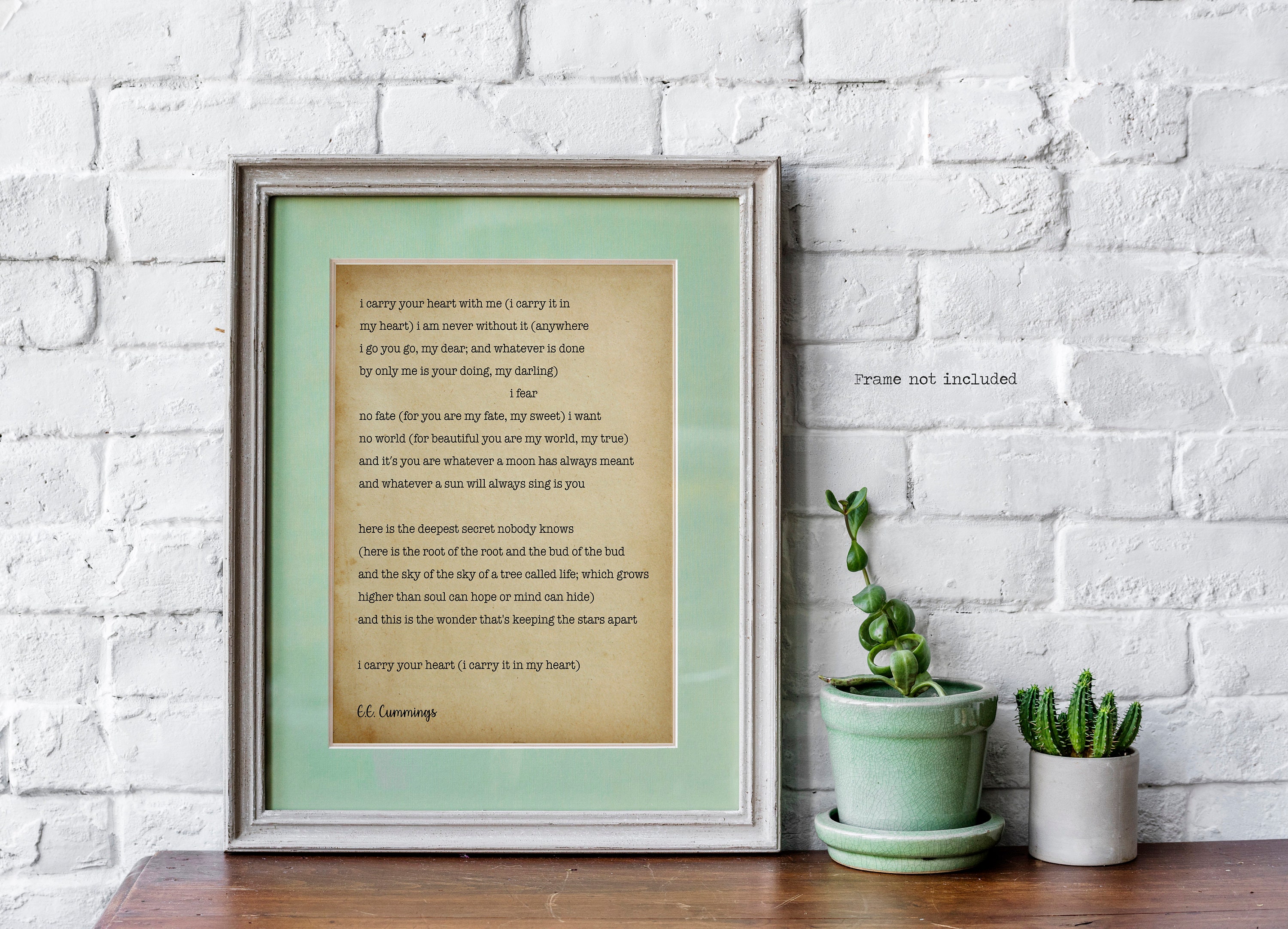 E.E. Cummings Gedicht Ich trage dein Herz ich trage es in Etsy