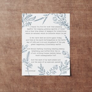 E.E. Cummings Poem Print 'i Thank You God' - Etsy