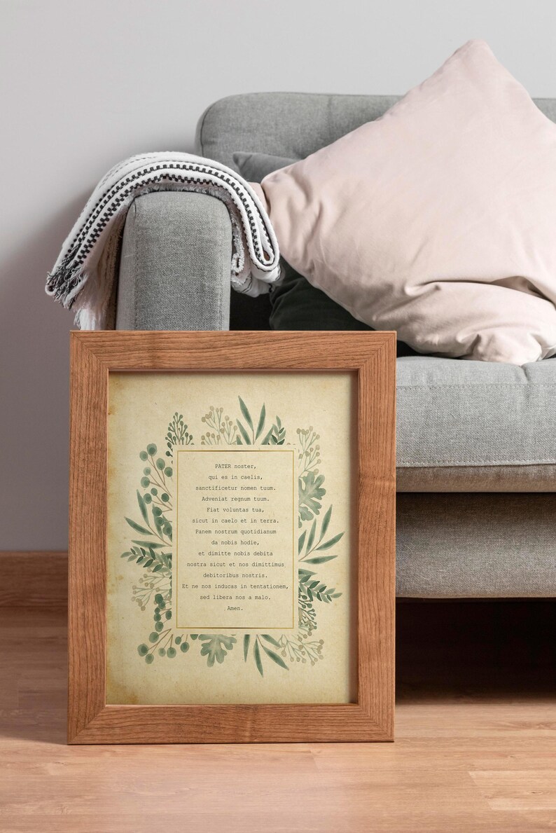 Pater Noster Latin Prayer Art Print: Catholic Home Decor - Etsy