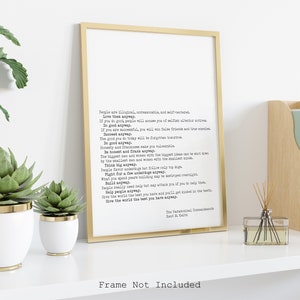 thumbnail image 2 of The Paradoxical Commandments Motivational Poster - Kent Keith Inspirational Wall Art 2 of 12