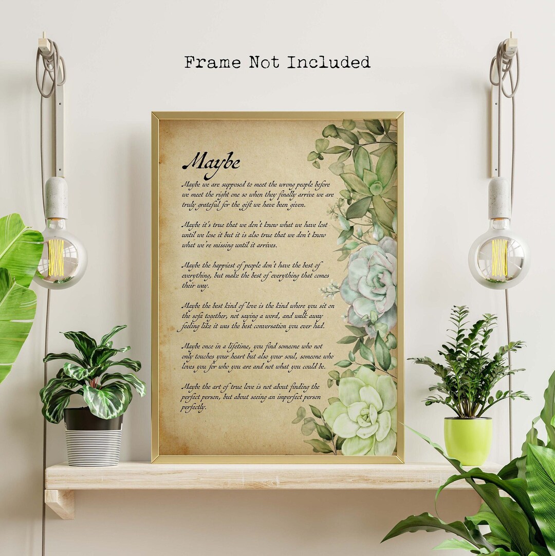 Maybe Love Poem Print Wedding Poem Reading Vows Poster Print to Match a ...