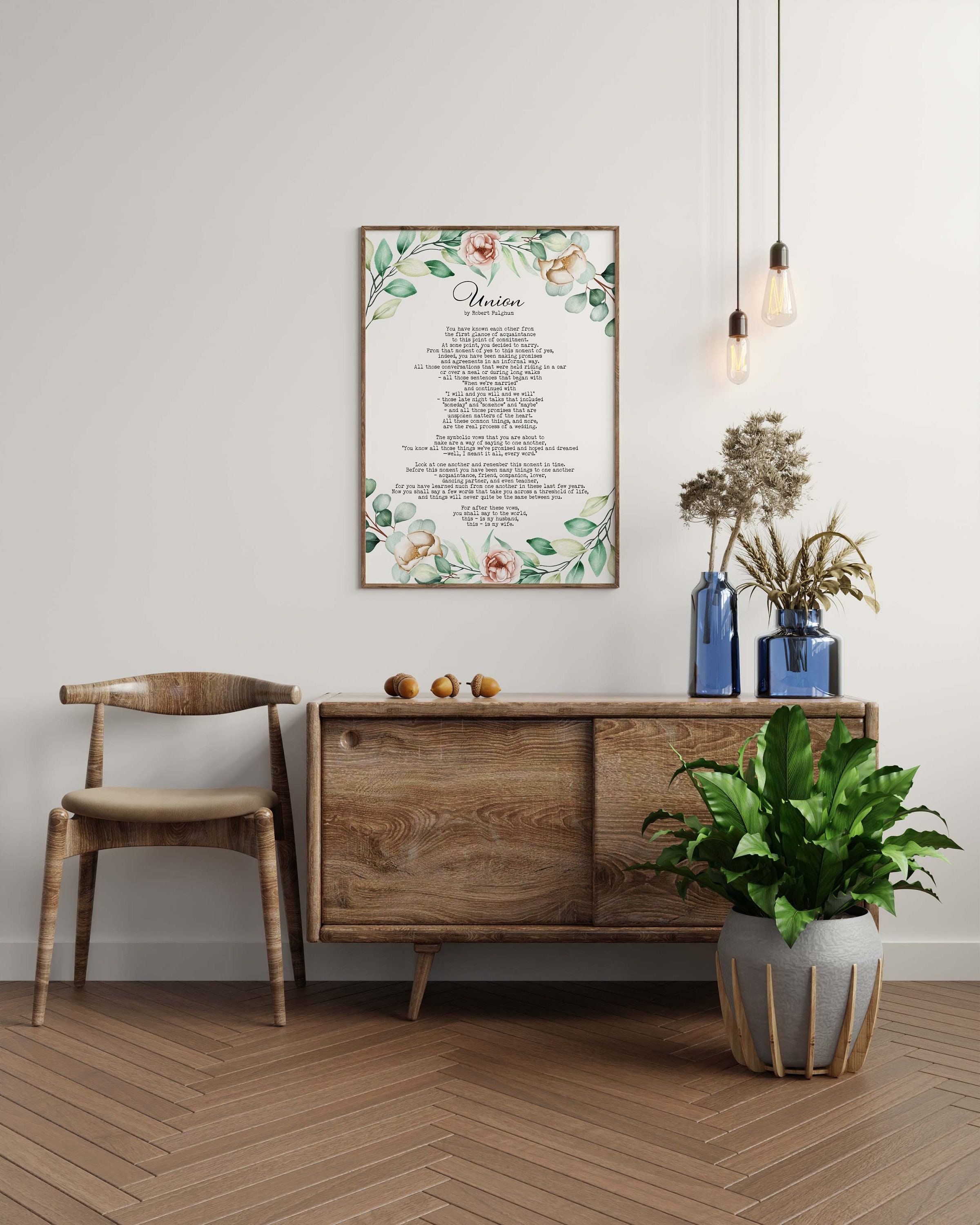 Union by Robert Fulghum Wedding Poem Print - Full Poem - Framed ...
