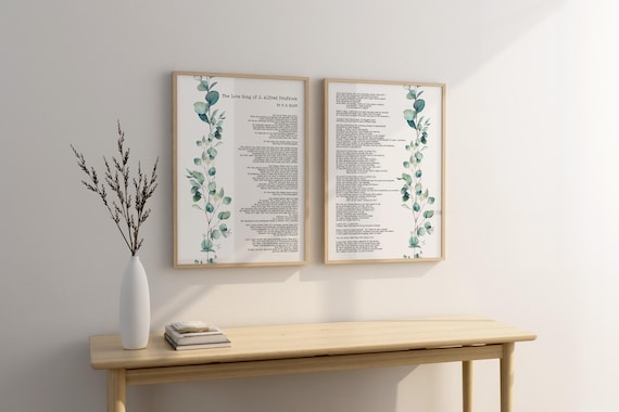 The Love Song of J. Alfred Prufrock T.S. Eliot Poem Print Set of 2