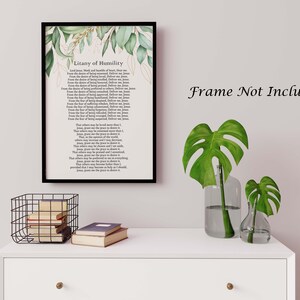 Litany of Humility Print: Catholic Prayer, Elegant Christian Decor - Etsy