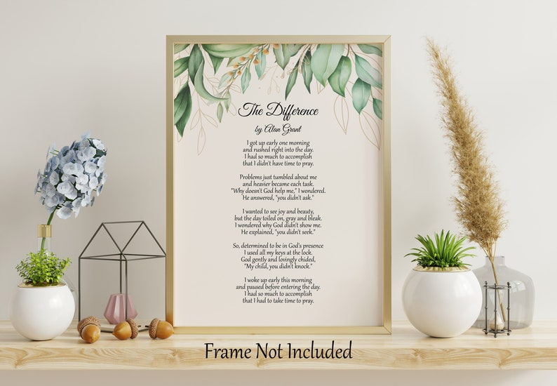 The Difference Poem by Alan Grant Christian Poetry About - Etsy UK