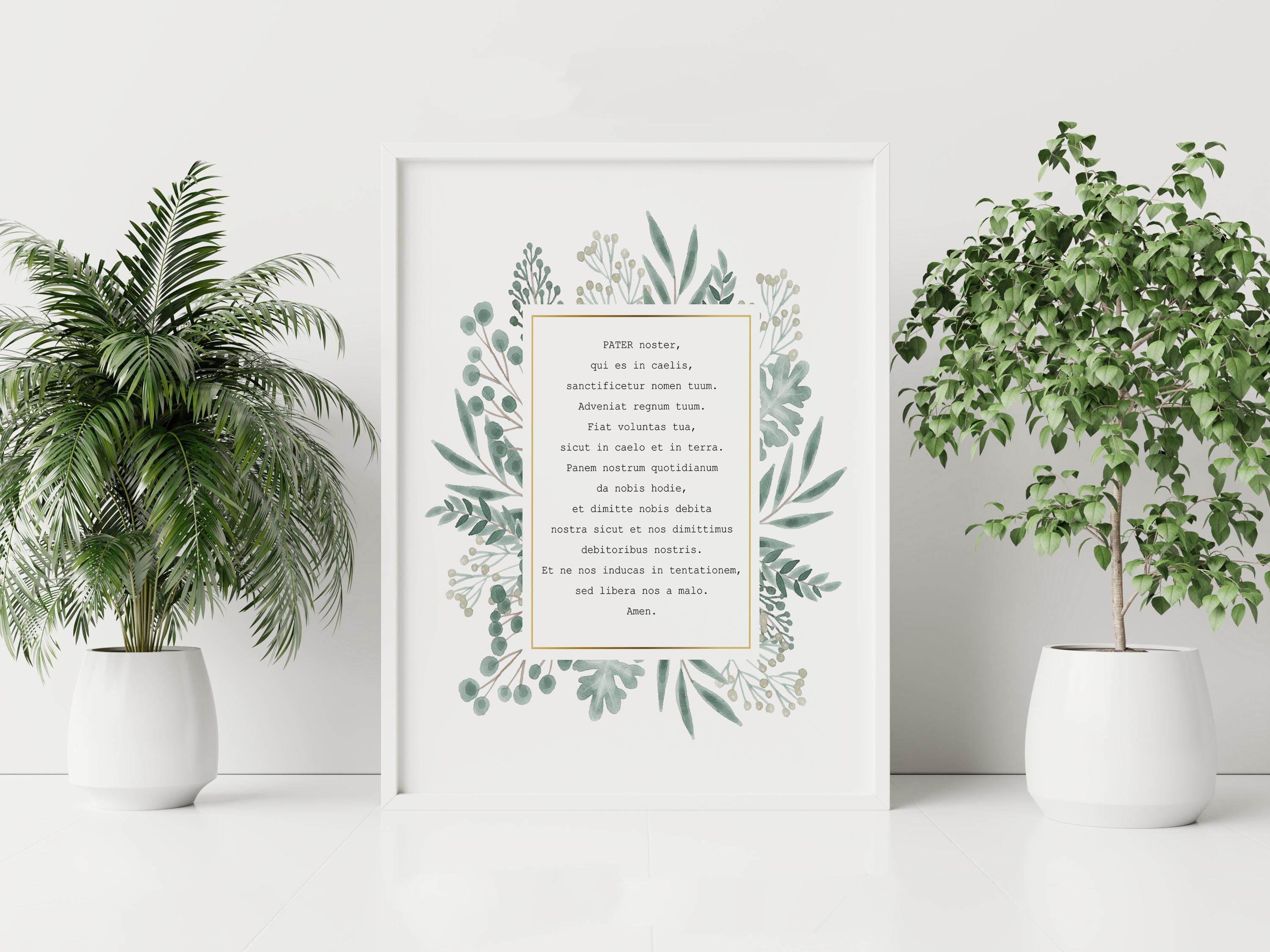 Pater Noster Latin Prayer Art Print: Catholic Home Decor - Etsy