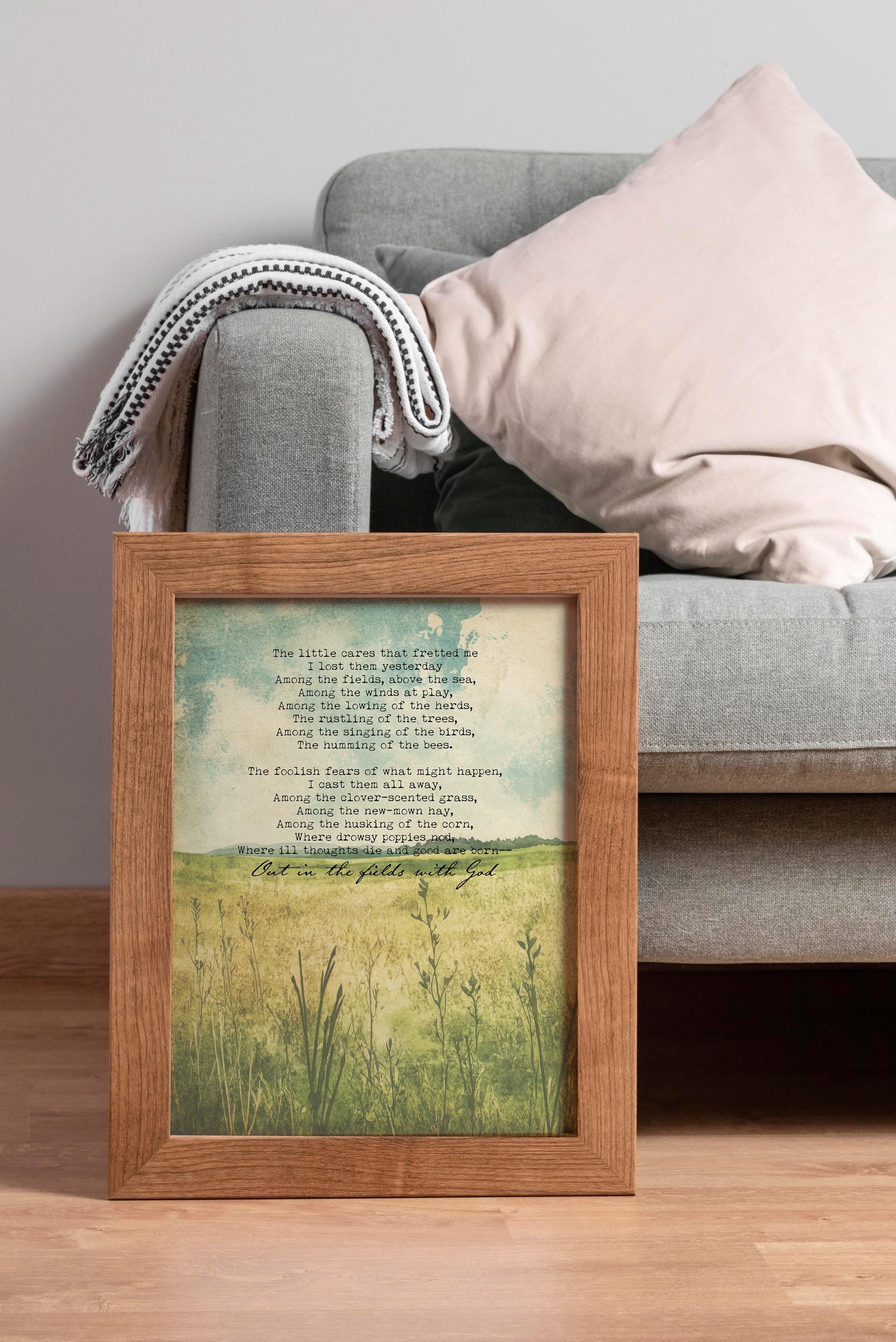 Out in the Fields With God Poem Print - Framed & Unframed Options - Etsy