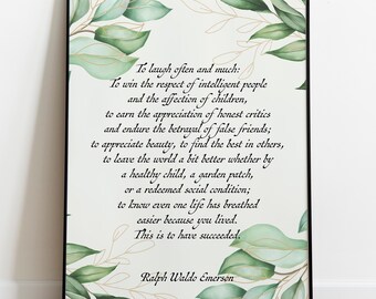 To Laugh Often and Much Poem by Ralph Waldo Emerson - Art Print Poster ...