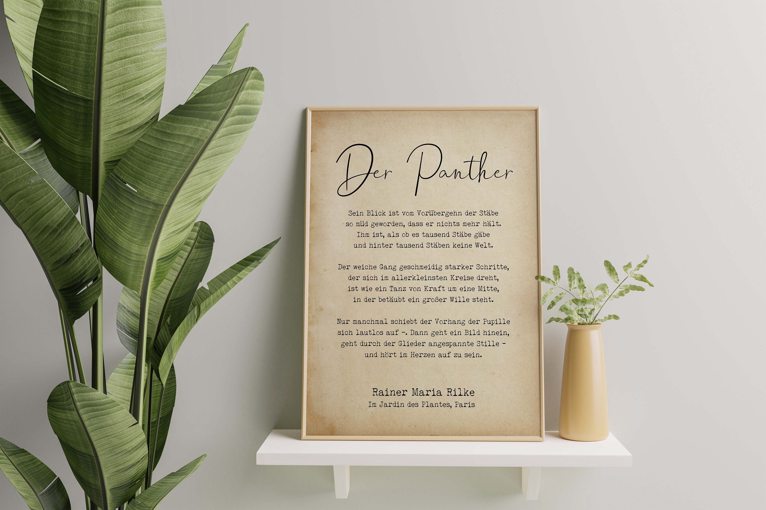 Gedicht Der Panther Von Rilke www.etsy.com