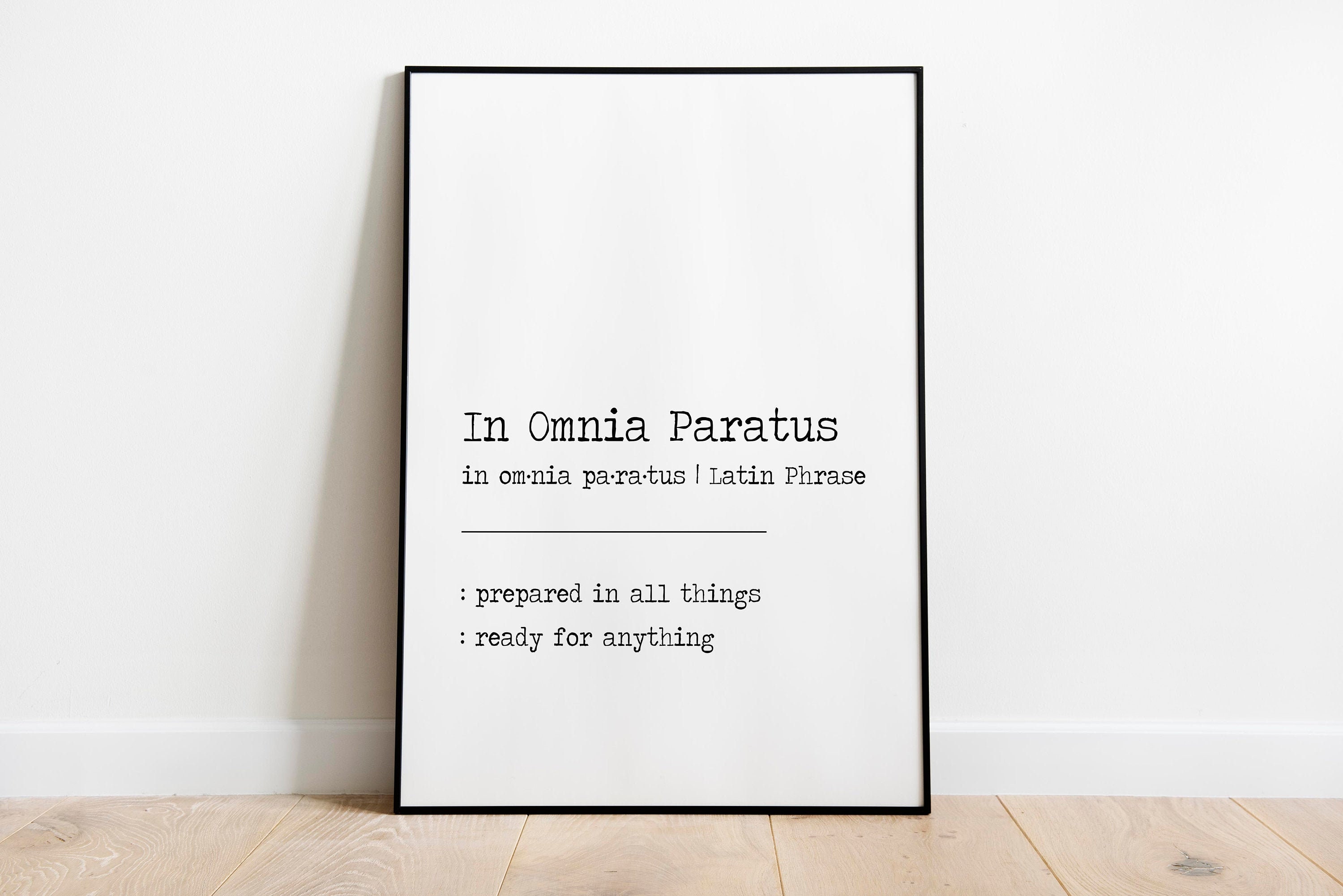 In Omnia Paratus Dictionary Print Definition Print Meaning Etsy