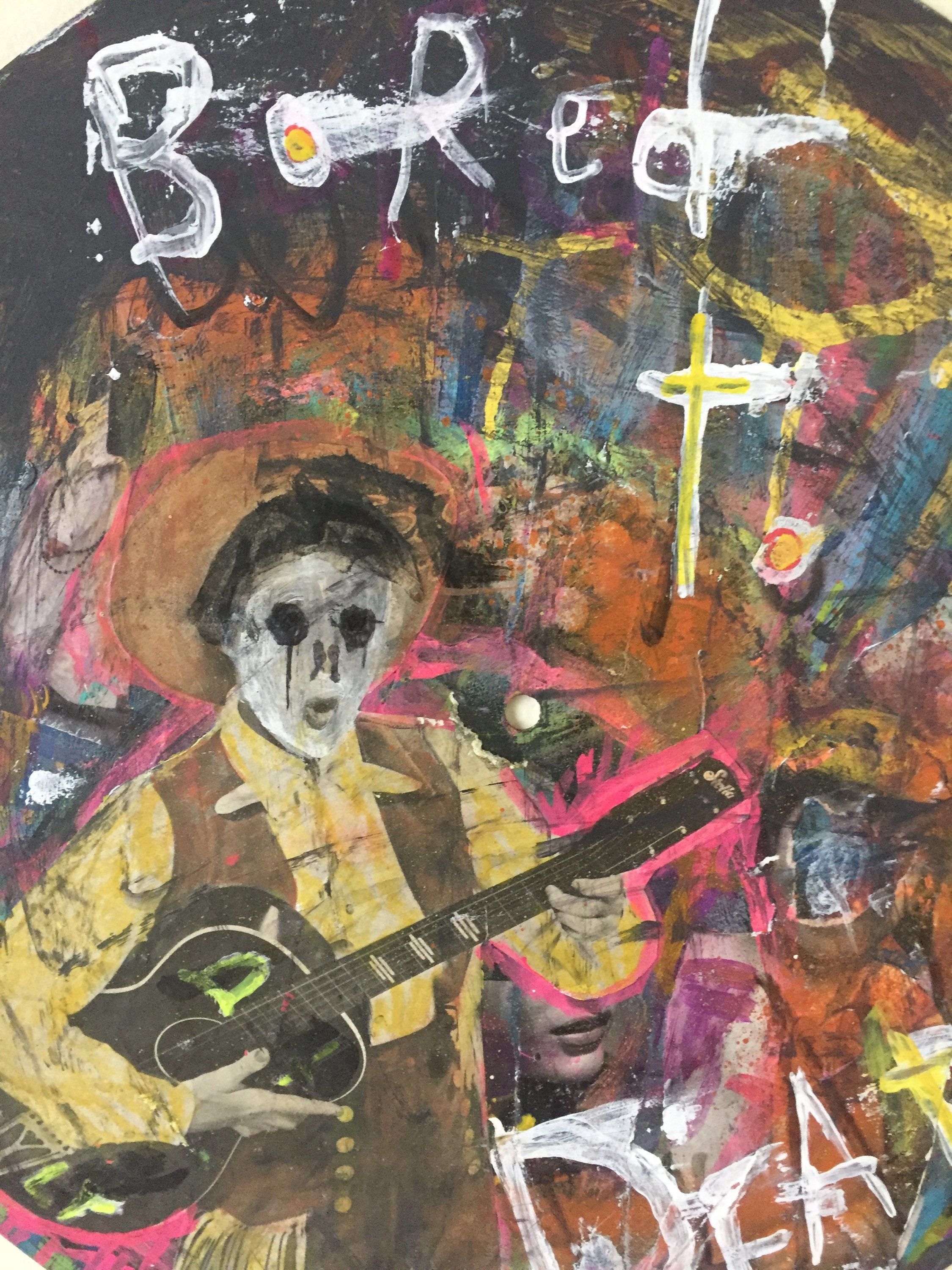 BORED TO DEATH Gg Allin Mixed Media Collage Painting on Vinyl | Etsy