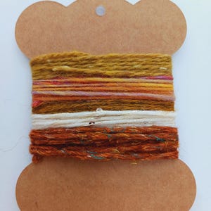 Faserkunst-Garnpaket für Couching, orange und rotbraun, langsames Stitching, Textilkunst, Junk Journals, Verzierungen