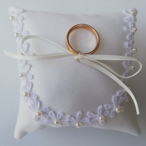 Mini Wedding Ring Pillow, Ring Bearer Pillow, Wedding Pillow, Wedding Ring Pillow, Ivory Ring Cushion, Lace Wedding Ring Pillow image 2