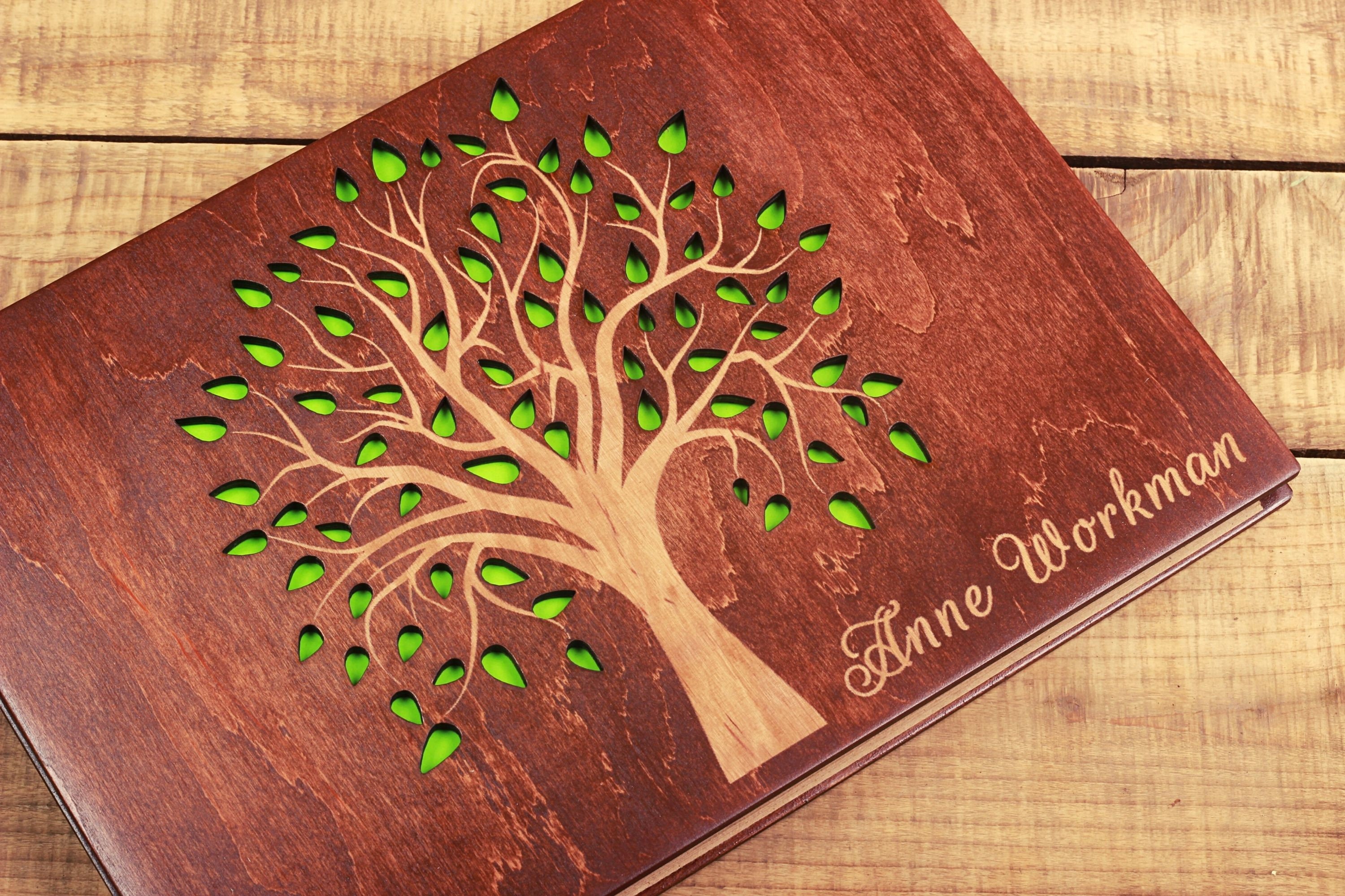 Personalised Tree Carving Scrapbook for Couples Valentines 