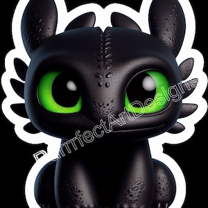 5 Süßer Ohnezahn Drache Clip Art, Digital Art Download