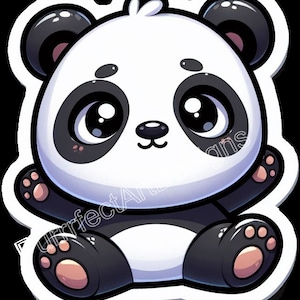 5 schattige panda-illustraties, digitale kunst downloaden