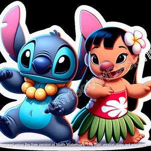6 graziose clip art di Lilo e Stitch, download di arte digitale