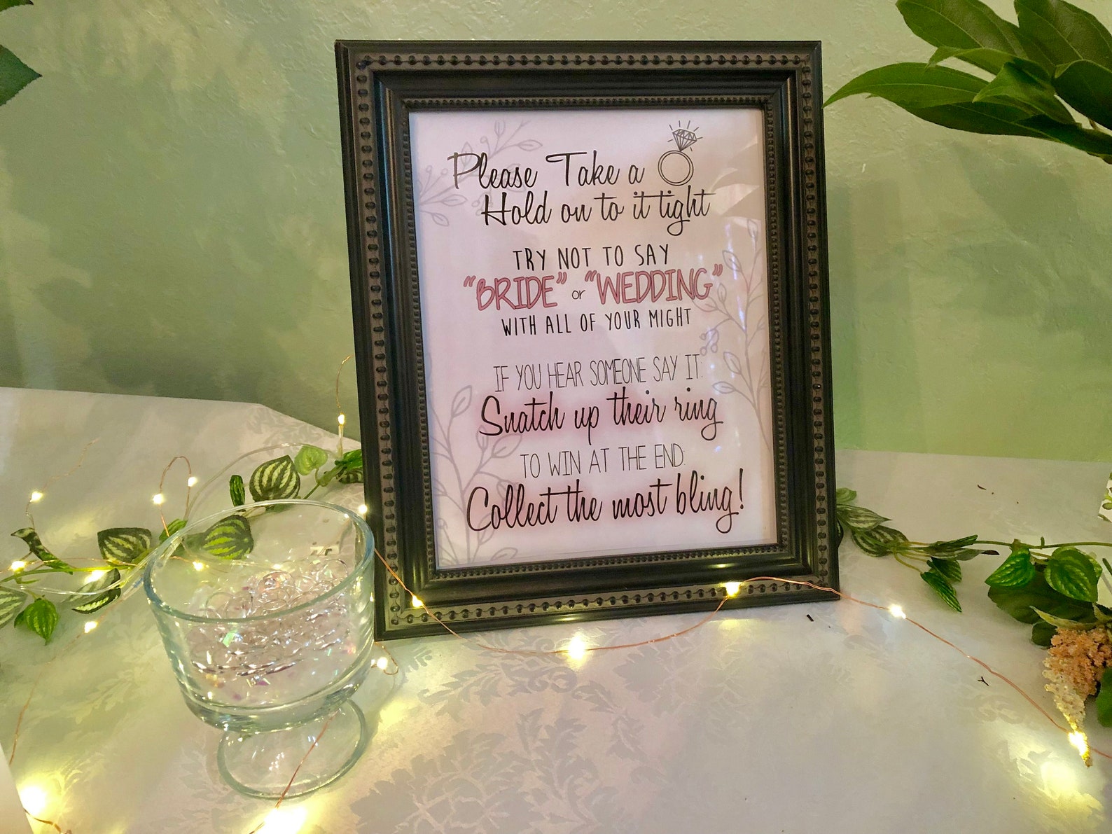 Ring Game Rules Sign Bridal Shower Game 8x10 5x7 Printable Etsy