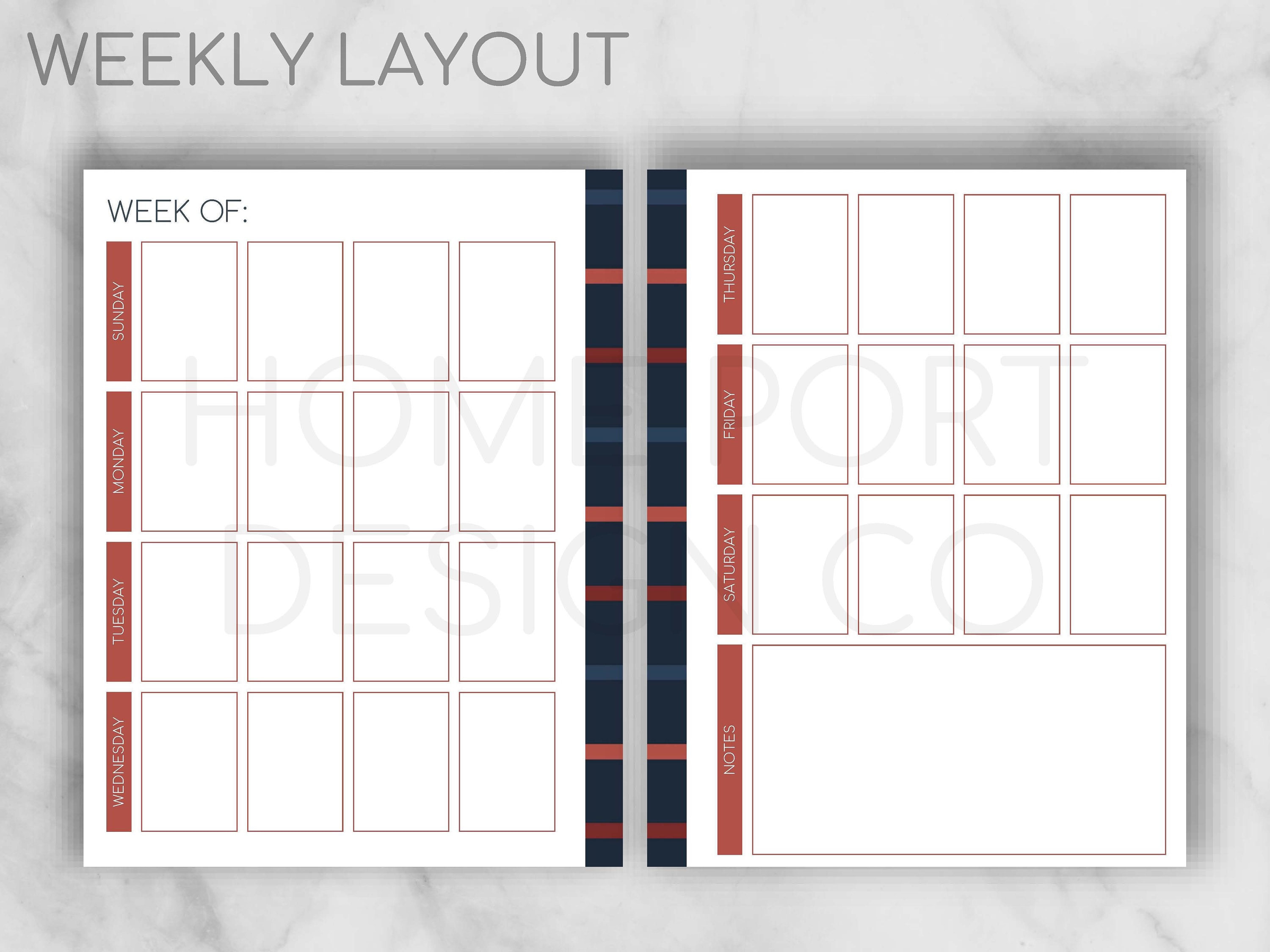 Printable Weekly-monthly Planner Column Planner Monthly | Etsy