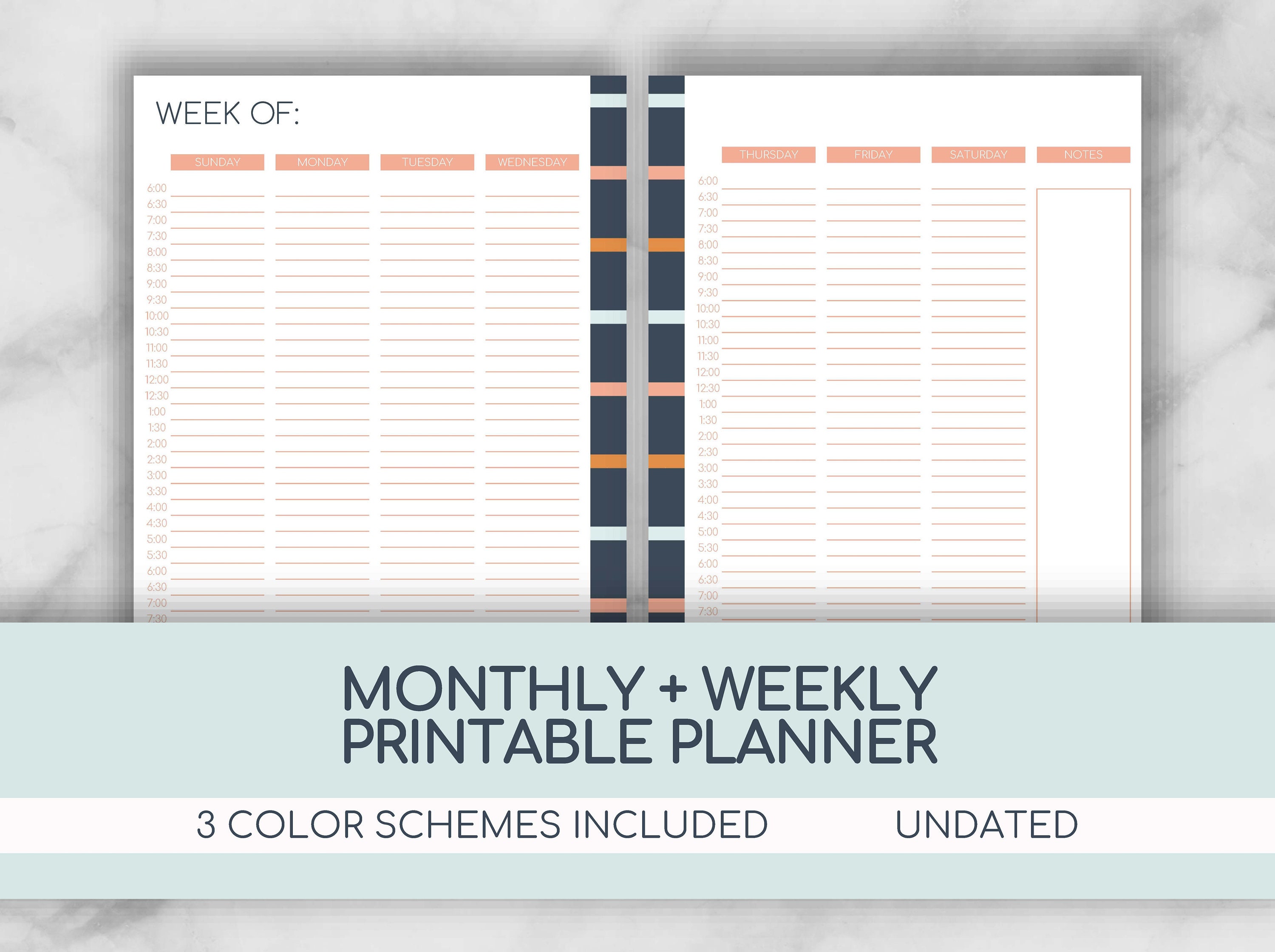 Printable Weekly-Monthly Planner Column planner monthly | Etsy