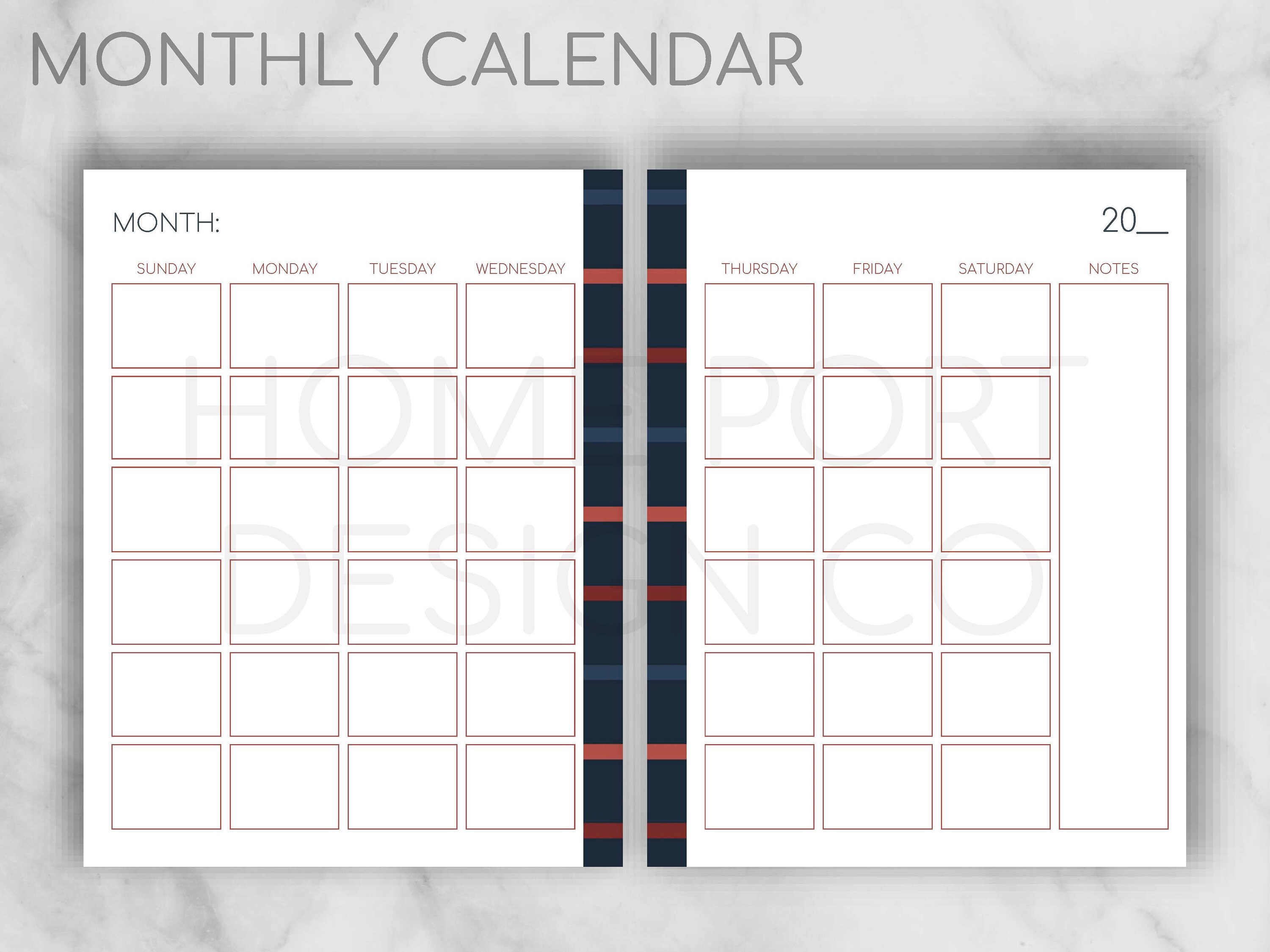 Printable Weekly-monthly Planner Column Planner Monthly | Etsy