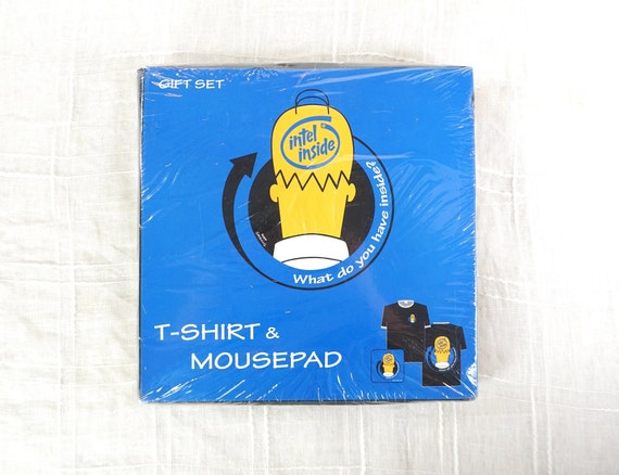 Homer Simpson Intel Inside Pentium II Shirt Mousepad Sealed Etsy Canada