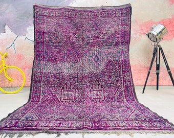Authentic Moroccan rug 6x9 - Authentic Moroccan Boujad  Rug - Berber tribal rug - Handmade Old Moroccan Rug - Berber carpet - Bohemian rug