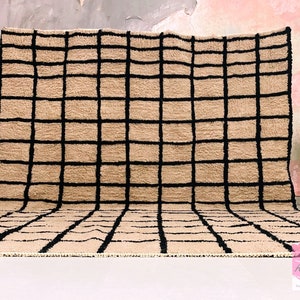 Moroccan rug - Handmade Berber rug - Custom area rug - Beni ourain rug - Living room rug - tufted rug - Brown rug wool
